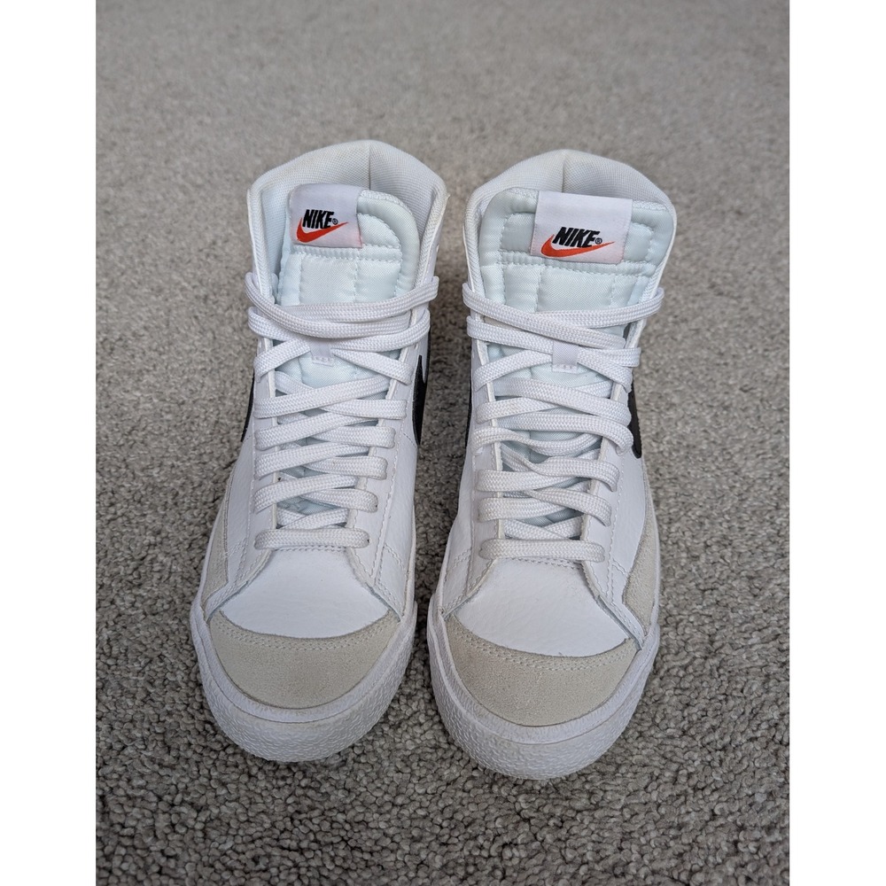 Nike DA4086-100 Blazer Mid 77 Sneakers Boys 5.5Y Leather White Black High Top